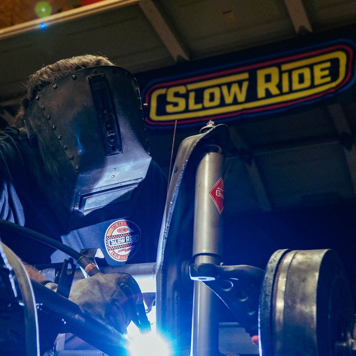 Checkered Tee (White) - Slow Ride