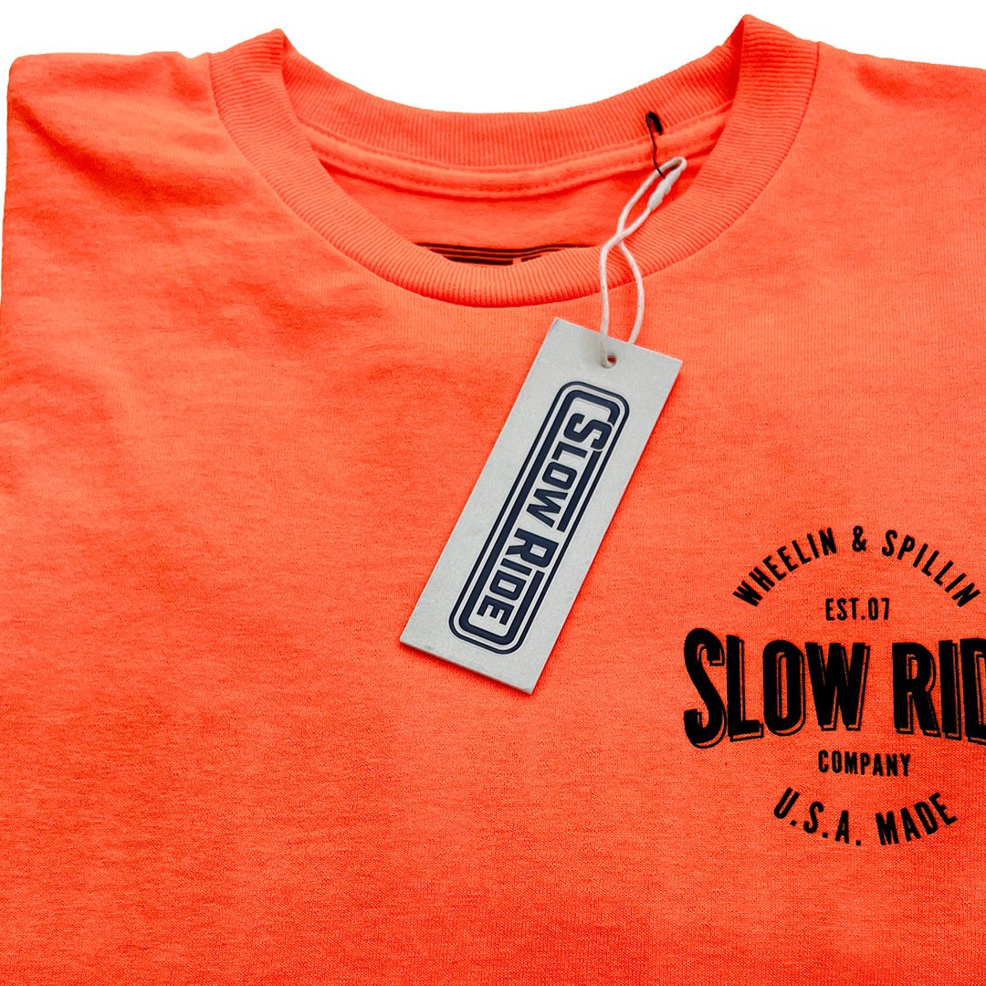 USA Made L/S Safety Tee (Safety Orange) - Slow Ride