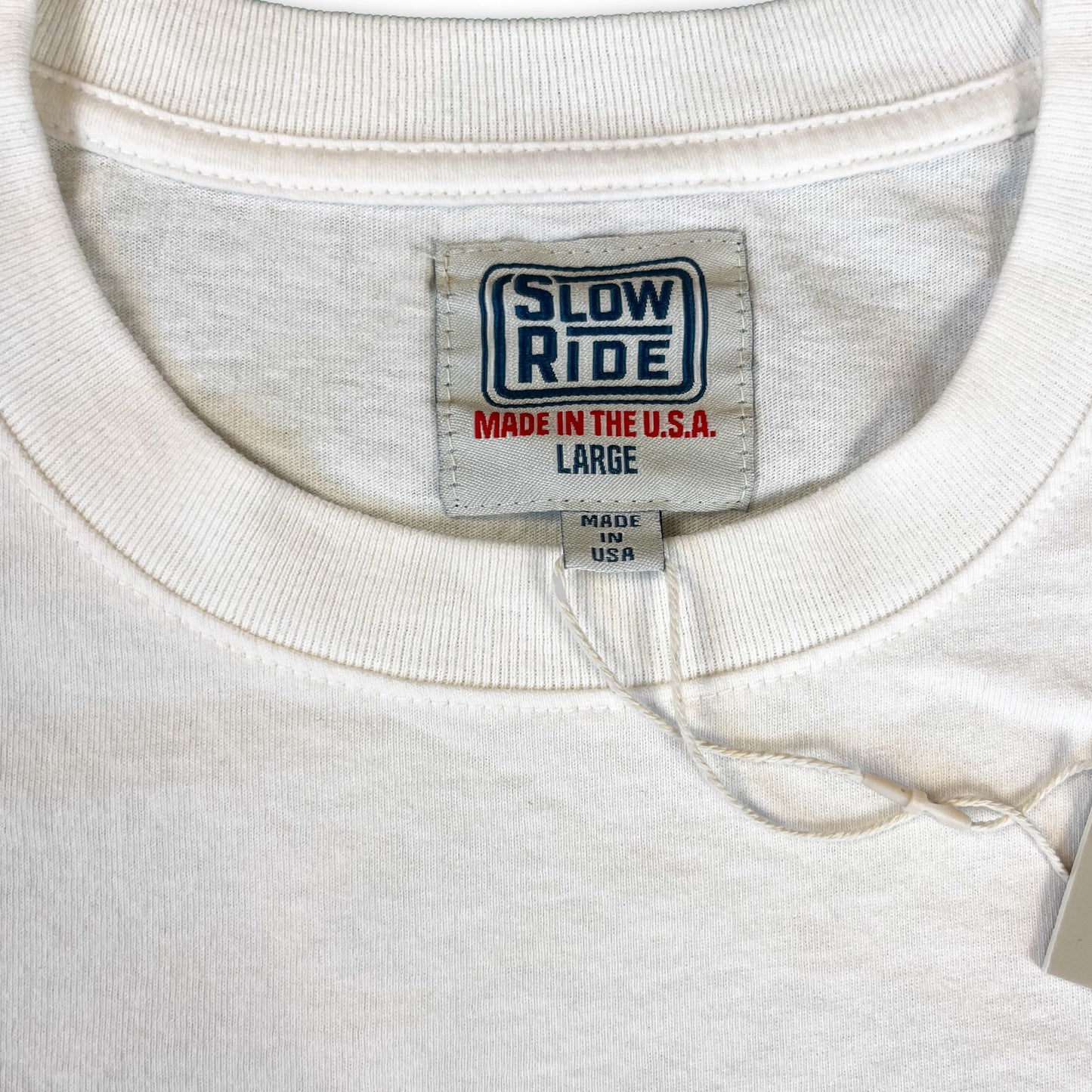 USA Made Pocket Tee White - Slow Ride